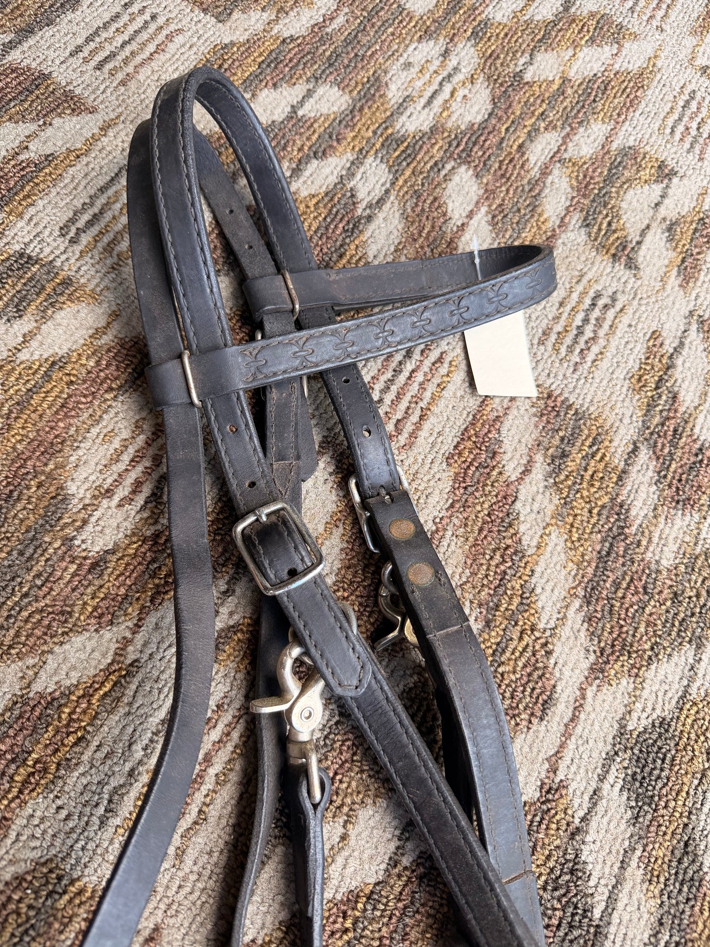 Tooled Circle Y Halter Bridle