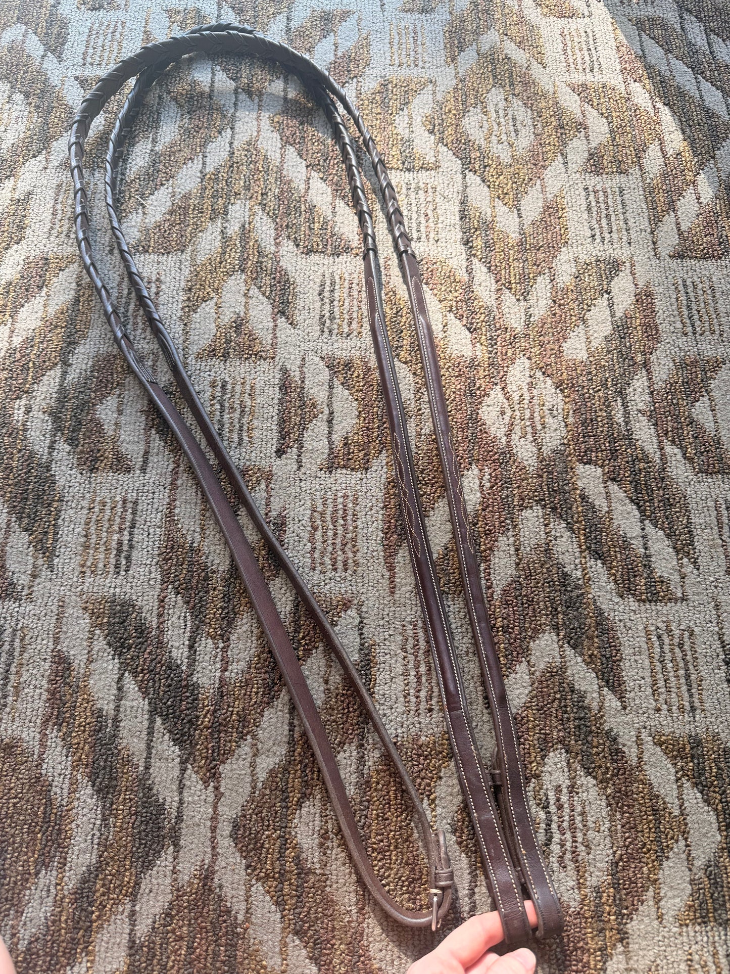Raised Soft Fancy Stitched Laced Reins