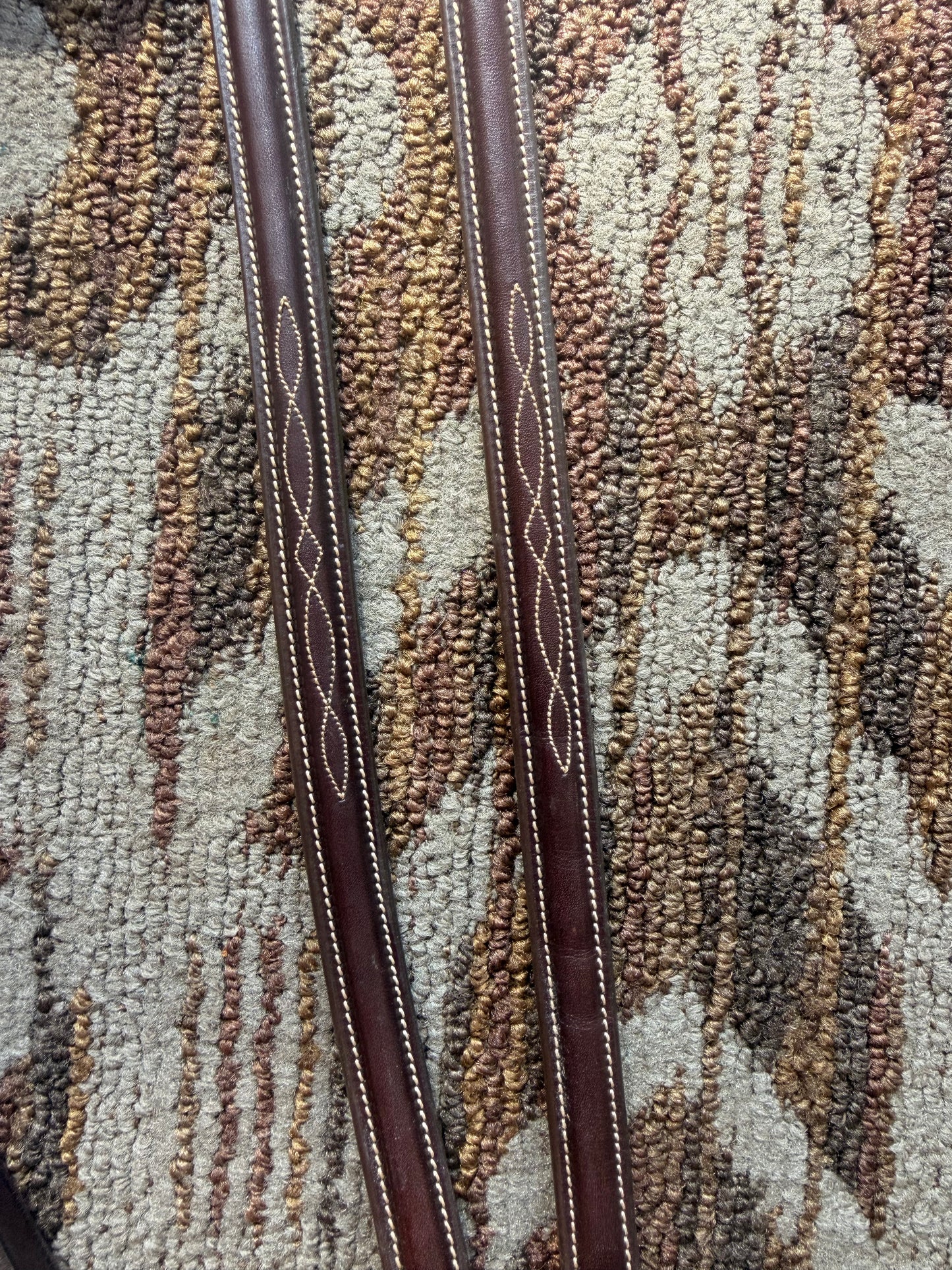 Raised Soft Fancy Stitched Laced Reins