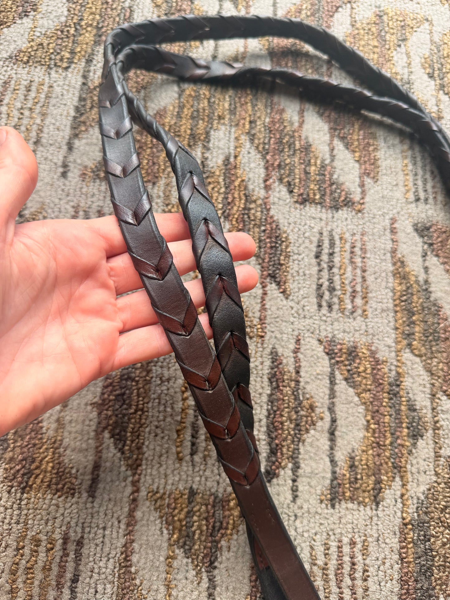 Soft Dark Brown Laced Reins