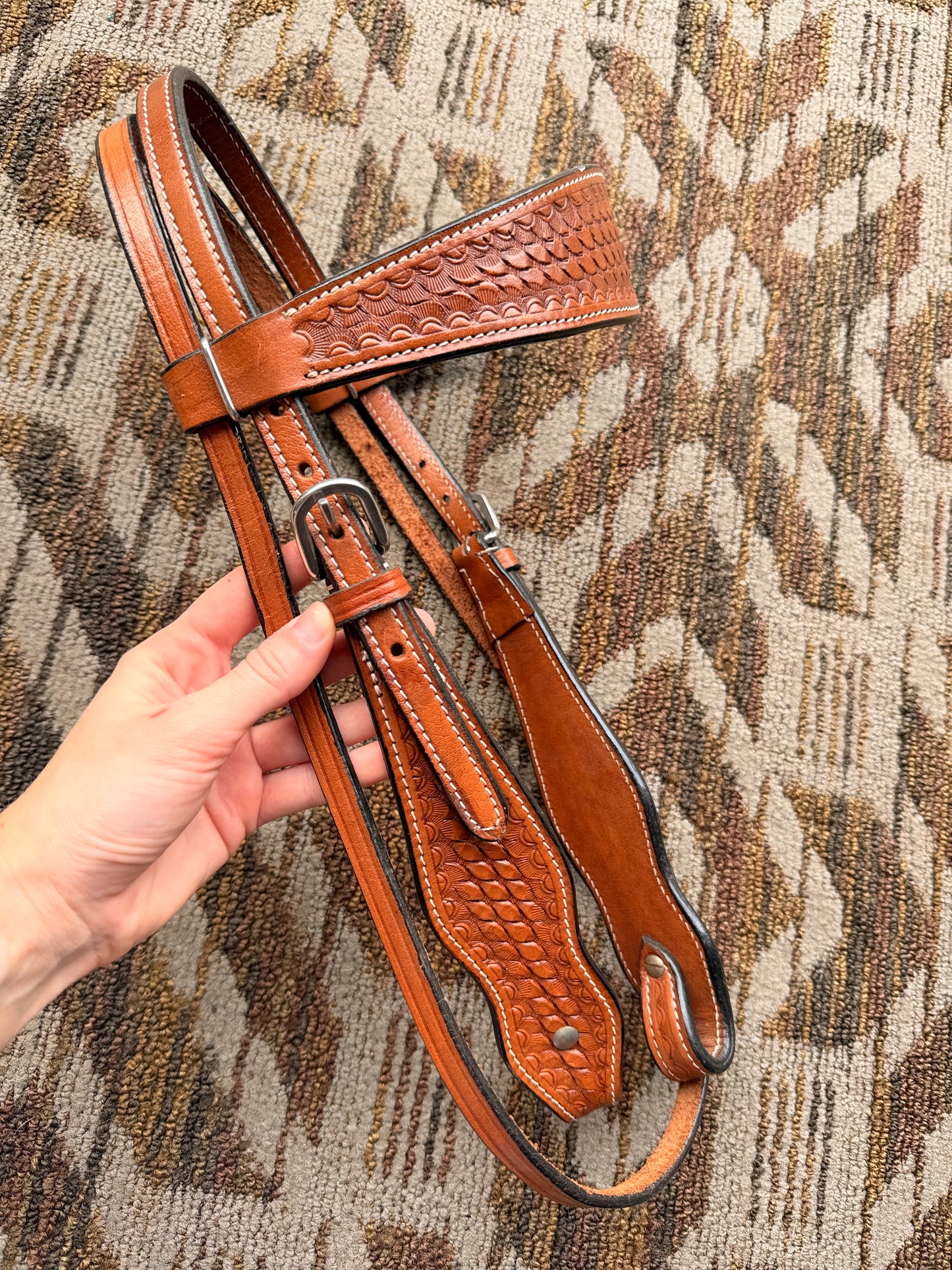 Tooled Thick Browband Headstall